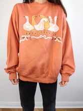 Load image into Gallery viewer, Vintage 90s sweatshirt orange duck goose sweater pullover jumper made in Italy M
