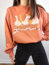 Load image into Gallery viewer, Vintage 90s sweatshirt orange duck goose sweater pullover jumper made in Italy M
