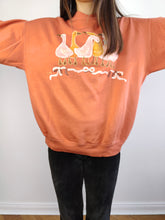 Load image into Gallery viewer, Vintage 90s sweatshirt orange duck goose sweater pullover jumper made in Italy M
