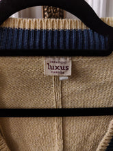Load image into Gallery viewer, The Fisherman Cream Blue Stripe Cardigan Jacket | Vintage Creazioni Luxus Firenze cotton blend embroidery patch knit knitted M-L
