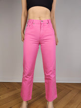 Load image into Gallery viewer, The United Colors of Benetton Pink Jeans Kids | Vintage Blue Family Jeans straight fit barbie denim pants trousers kids 12y women XXS
