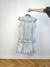 Load image into Gallery viewer, The Wrangler Light Blue Denim Mini dress | Vintage Y2K light white wash jeans spring summer short low waist skirt dress M
