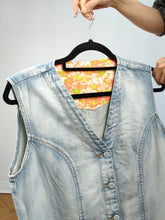 Load image into Gallery viewer, The Wrangler Light Blue Denim Mini dress | Vintage Y2K light white wash jeans spring summer short low waist skirt dress M
