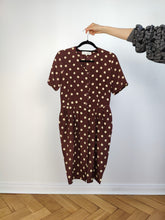 Load image into Gallery viewer, The Burgundy Polka Dot Pattern Dress | Vintage Luciano Scaramucci made in Italy brown red purple dots print midi shirt dress IT42 S

