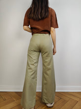 Load image into Gallery viewer, The Sage Green Wide Leg Pants | Vintage San Remo khaki olive green mid waist trouser XS
