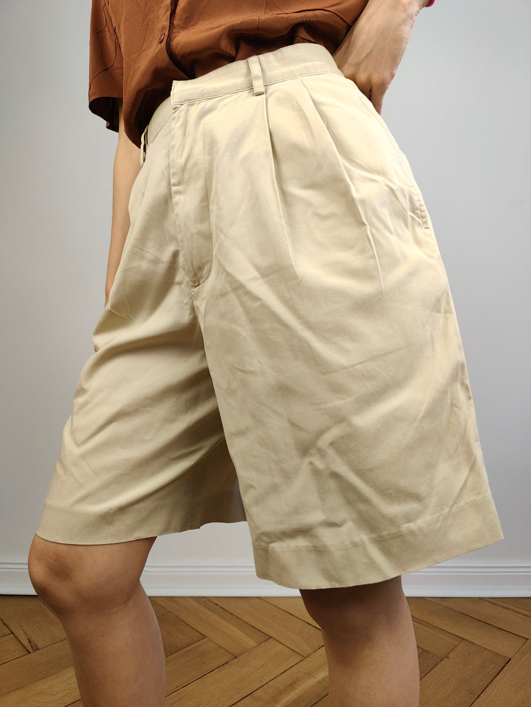 The Ralph Lauren Polo Golf Beige Shorts | Vintage cotton bermuda shorts pants 6 XS-S