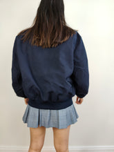 Load image into Gallery viewer, The Navy Blue 2-in-1 Bomber Jacket | Vintage wool blend plain short coat dark blue vest S

