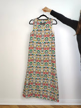 Load image into Gallery viewer, The White Cream Floral Pattern Dress | Vintage second hand flower petit fleur print summer spring long maxi dress S
