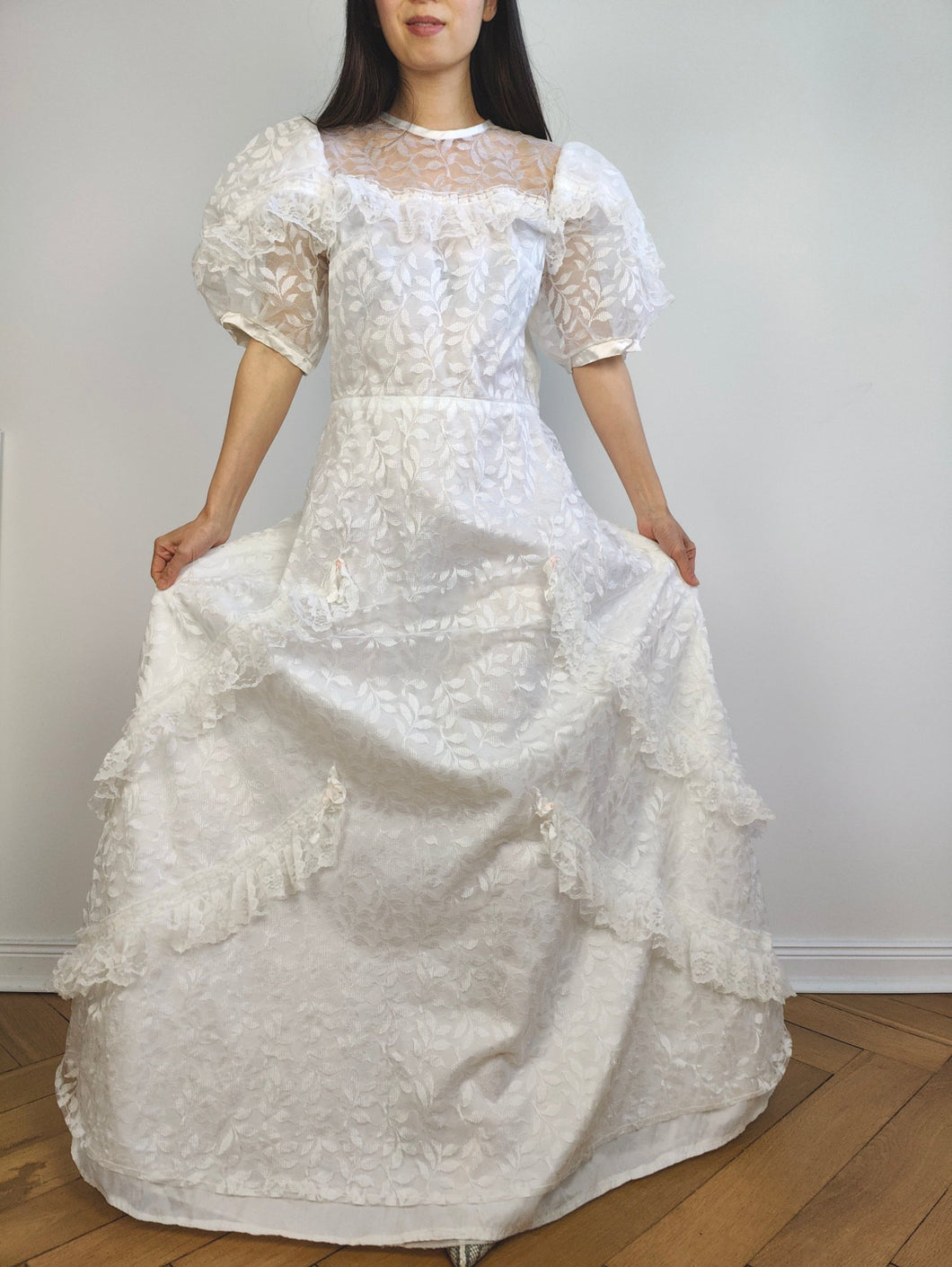 Vintage 80s wedding best sale dress