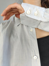Load image into Gallery viewer, The Van Laack Grey White Stripe Shirt | Second hand cotton formal business shirt unisex men 39 M
