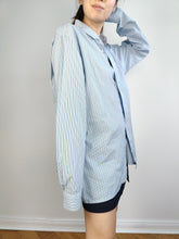 Load image into Gallery viewer, The Daniels &amp; Korff Blue Green Stripe Shirt | Second hand cotton formal business shirt unisex men 41 L
