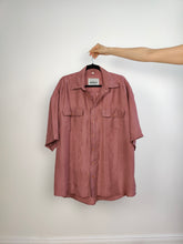 Load image into Gallery viewer, The Silk Mauve Pink Short Sleeve Blouse | Vintage 90s McKay 100% silk plain shirt unisex men 41/42 L
