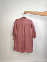 Load image into Gallery viewer, The Silk Mauve Pink Short Sleeve Blouse | Vintage 90s McKay 100% silk plain shirt unisex men 41/42 L

