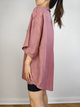 Load image into Gallery viewer, The Silk Mauve Pink Short Sleeve Blouse | Vintage 90s McKay 100% silk plain shirt unisex men 41/42 L
