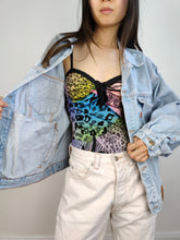 Load image into Gallery viewer, The Light Blue Mash Denim Trucker Jacket | Vintage 80s made in Italy light blue jeans women M-L unisex men M
