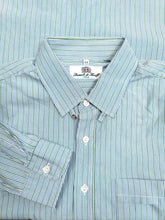 Load image into Gallery viewer, The Daniels &amp; Korff Blue Green Stripe Shirt | Second hand cotton formal business shirt unisex men 41 L
