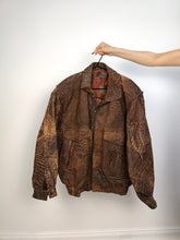 Load image into Gallery viewer, The Leather Dark Brown Biker Jacket | Vintage 90s genuine leather bomber jacket L-XL
