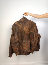 Load image into Gallery viewer, The Leather Dark Brown Biker Jacket | Vintage 90s genuine leather bomber jacket L-XL
