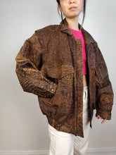 Load image into Gallery viewer, The Leather Dark Brown Biker Jacket | Vintage 90s genuine leather bomber jacket L-XL
