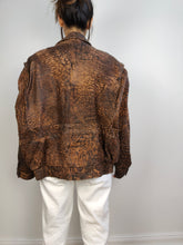 Load image into Gallery viewer, The Leather Dark Brown Biker Jacket | Vintage 90s genuine leather bomber jacket L-XL

