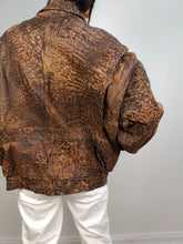 Load image into Gallery viewer, The Leather Dark Brown Biker Jacket | Vintage 90s genuine leather bomber jacket L-XL
