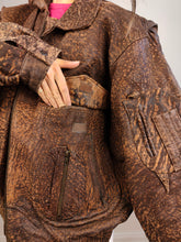 Load image into Gallery viewer, The Leather Dark Brown Biker Jacket | Vintage 90s genuine leather bomber jacket L-XL
