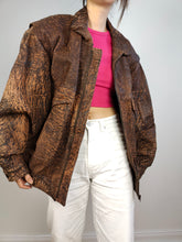 Load image into Gallery viewer, The Leather Dark Brown Biker Jacket | Vintage 90s genuine leather bomber jacket L-XL
