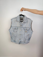 Load image into Gallery viewer, The Schott NYC USA Denim Sleeveless Vest | Vintage rare jeans light blue waistcoat jacket unisex S-M
