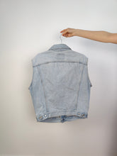 Load image into Gallery viewer, The Schott NYC USA Denim Sleeveless Vest | Vintage rare jeans light blue waistcoat jacket unisex S-M
