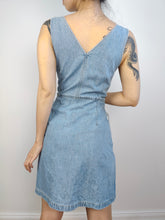 Load image into Gallery viewer, The Calvin Klein Light Blue Denim Mini Dress | Preloved Second Hand CK Jeans spring summer short sleeveless M
