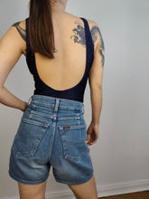 Load image into Gallery viewer, The Swimming Suit Navy Blue White | Vintage second hand Las Olindas bathing swim wear body top S-M

