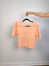 Load image into Gallery viewer, The Peach Crochet Knit Top | Vintage orange pink sweater jumper plain women summer spring M

