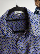 Load image into Gallery viewer, The Purple Rain Print Shirt | Vintage Monteleone short sleeve crazy speckle pattern unisex men M-L
