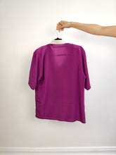 Load image into Gallery viewer, The Purple White Collar Plain Blouse | Vintage statement collar romantic women shirt top L
