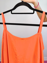 Load image into Gallery viewer, The Orange Slip Dress Asymmetric | Vintage midi long lingerie strap dress S-M

