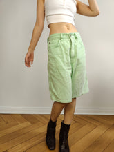 Load image into Gallery viewer, The Marc Cain Green Jeans Jorts Shorts | Vintage designer pastel green denim jeans short pants 4 S
