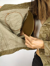 Load image into Gallery viewer, The Legatte Horse Embroidery Denim Jacket | Vintage elephant animal sequins beads embroidered patchwork brown beige jeans crop short women S-M
