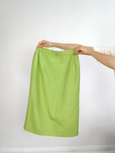Load image into Gallery viewer, The Bright Green Midi Skirt | Vintage Fink Model straight pencil long midi skirt EU38 UK12 F40 S
