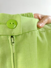 Load image into Gallery viewer, The Bright Green Midi Skirt | Vintage Fink Model straight pencil long midi skirt EU38 UK12 F40 S
