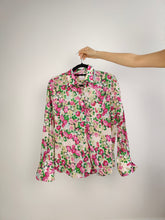 Load image into Gallery viewer, The Floral White Pink Cotton Blouse | Vintage Milano long sleeve flower print pattern shirt IT42 S
