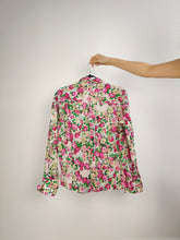 Load image into Gallery viewer, The Floral White Pink Cotton Blouse | Vintage Milano long sleeve flower print pattern shirt IT42 S
