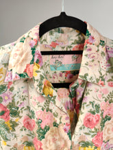Load image into Gallery viewer, The Floral Cream Pink Cotton Blouse | Vintage Lu-Lu long sleeve flower print pattern shirt M
