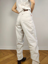 Load image into Gallery viewer, The White Grey Cotton Mom Trousers | Vintage Janet by Annabelle high waist mom jeans relaxed fit pants 30/30 M
