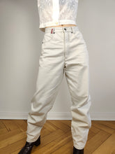 Load image into Gallery viewer, The White Grey Cotton Mom Trousers | Vintage Janet by Annabelle high waist mom jeans relaxed fit pants 30/30 M
