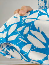 Load image into Gallery viewer, The Floral White Blue Pattern Blouse | Vintage flower print big balloon sleeves feminine blouse M-L
