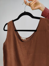 Load image into Gallery viewer, The Silk Brown Sleeveless Vest | Vintage plain cami tank top M
