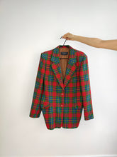Load image into Gallery viewer, The Max Mara Wool Red Tartan Blazer | Vintage designer Weekend Max Mara plaid check checker pattern jacket DE40 EU S-M

