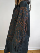 Load image into Gallery viewer, The Class Roberto Cavalli Linen Embroidery Shirt | Vintage designer brown ethno embroidered long sleeve shirt D M-L
