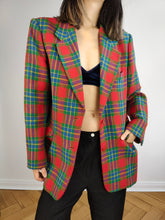 Load image into Gallery viewer, The Max Mara Wool Red Tartan Blazer | Vintage designer Weekend Max Mara plaid check checker pattern jacket DE40 EU S-M
