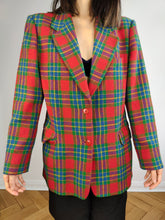 Load image into Gallery viewer, The Max Mara Wool Red Tartan Blazer | Vintage designer Weekend Max Mara plaid check checker pattern jacket DE40 EU S-M
